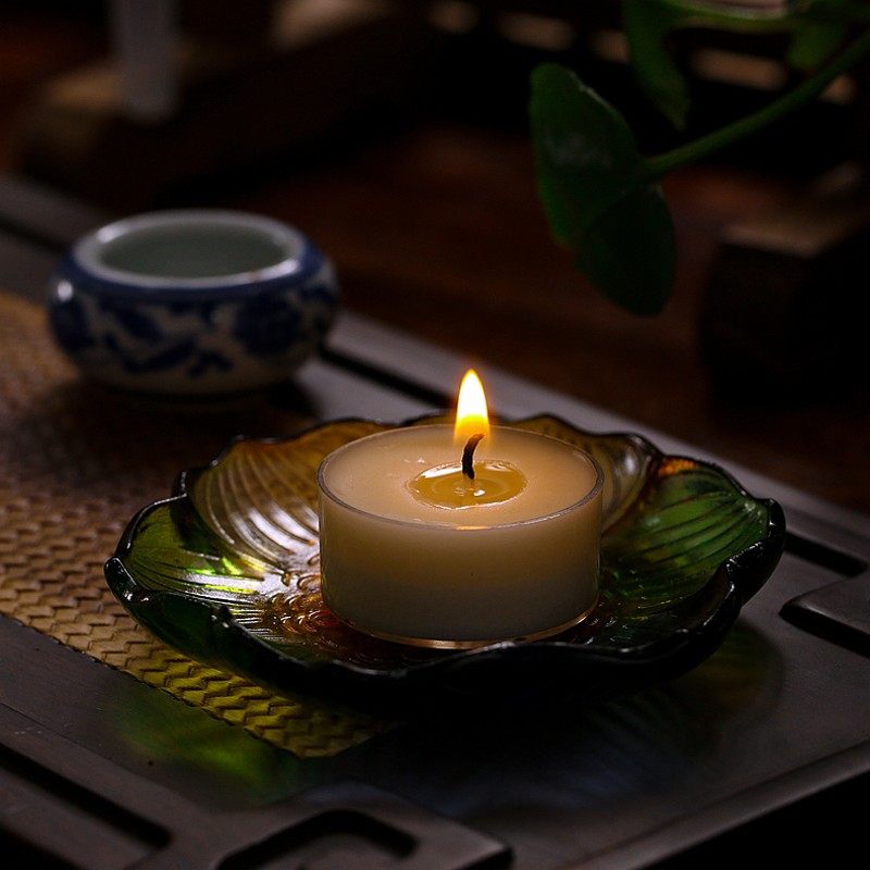 家居干果零食小果盘七宝琉璃佛堂莲花果碟酥油灯烛台香座底盘托盘