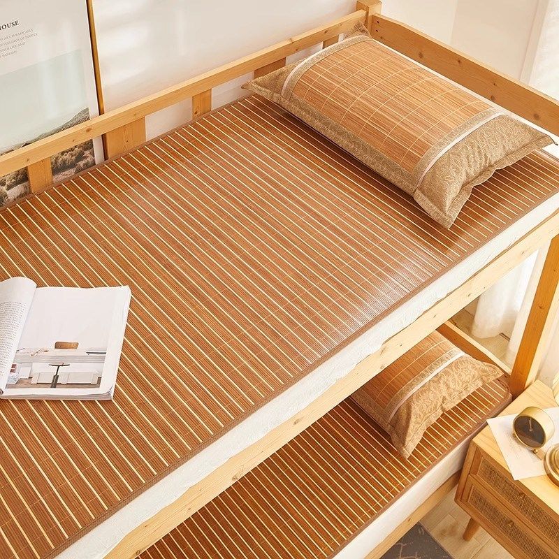 夏季双面竹席藤席碳化包边学生宿舍凉席折叠席子厂家上下铺席