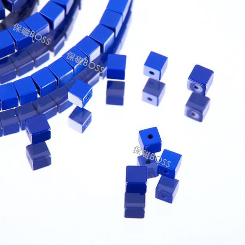 蓝矿石柱形珠桶珠 散珠 隔珠 半成品 帝王青 宝石蓝