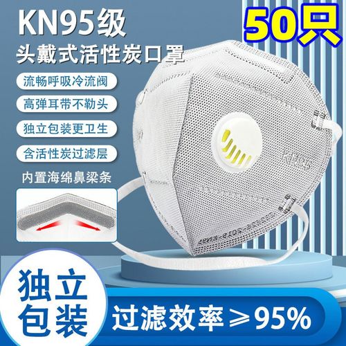 呼吸阀口罩透气七层活性炭装修施工煤矿工业粉尘防护挂耳式头戴式