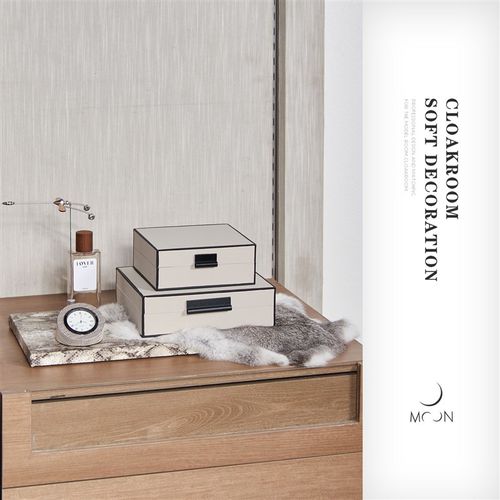 MOON慕空间样板房衣帽间男士梳妆台摆件钟表香水摆设道具软装饰品