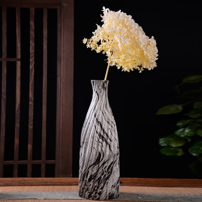 泰国实木雕刻花瓶东南亚风格装饰品复古花瓶摆件家居桌面摆设花器