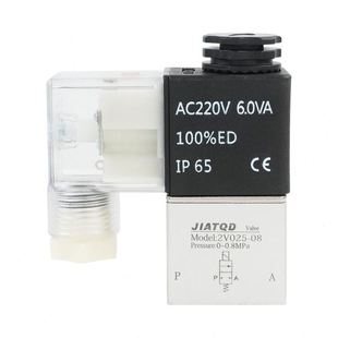 08二位二通气阀开关AC220V常闭12V一进一出DC24V 气动电磁阀2V025