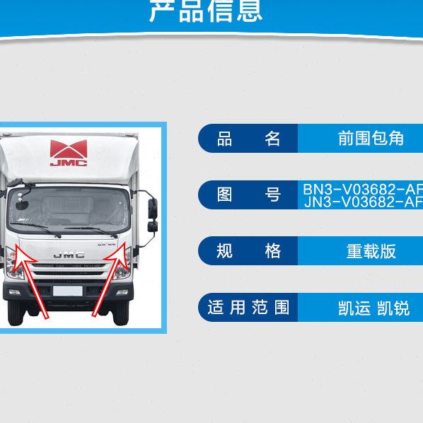 江铃凯运N720凯锐N800前围包角 大灯中网包角 倒车镜安装饰板