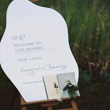 大号云朵镜亚克力不规则镜子户外婚礼指引广告牌订婚布置