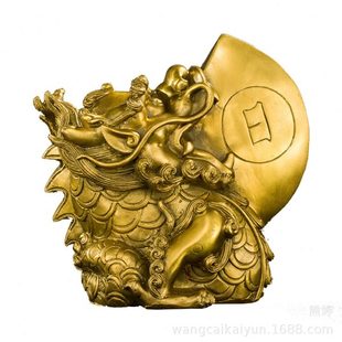 铜睚眦摆件睚眦铜质龙二子睚眦铜器家居装饰工艺品