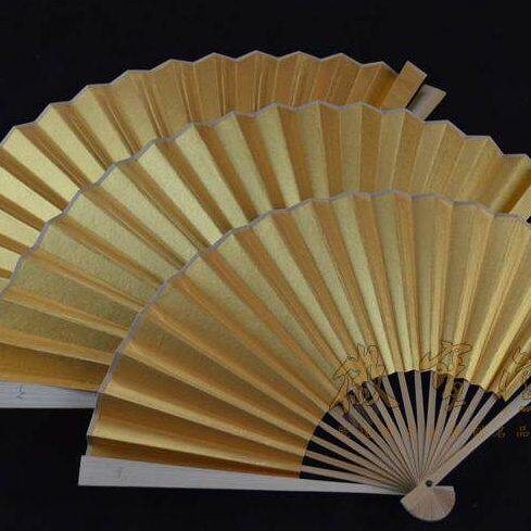 文玩折扇7寸8寸9寸双面泥金扇面 手工玉竹折扇苏工挑灯头溜肩扇子