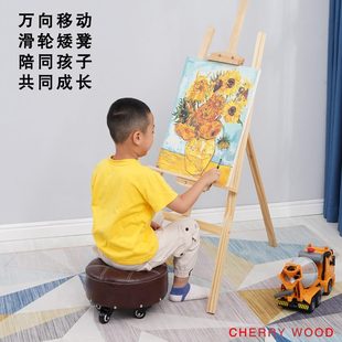 美缝凳滑轮凳擦地垫脚凳矮凳带轮小凳子圆板凳家用板凳儿童客厅凳