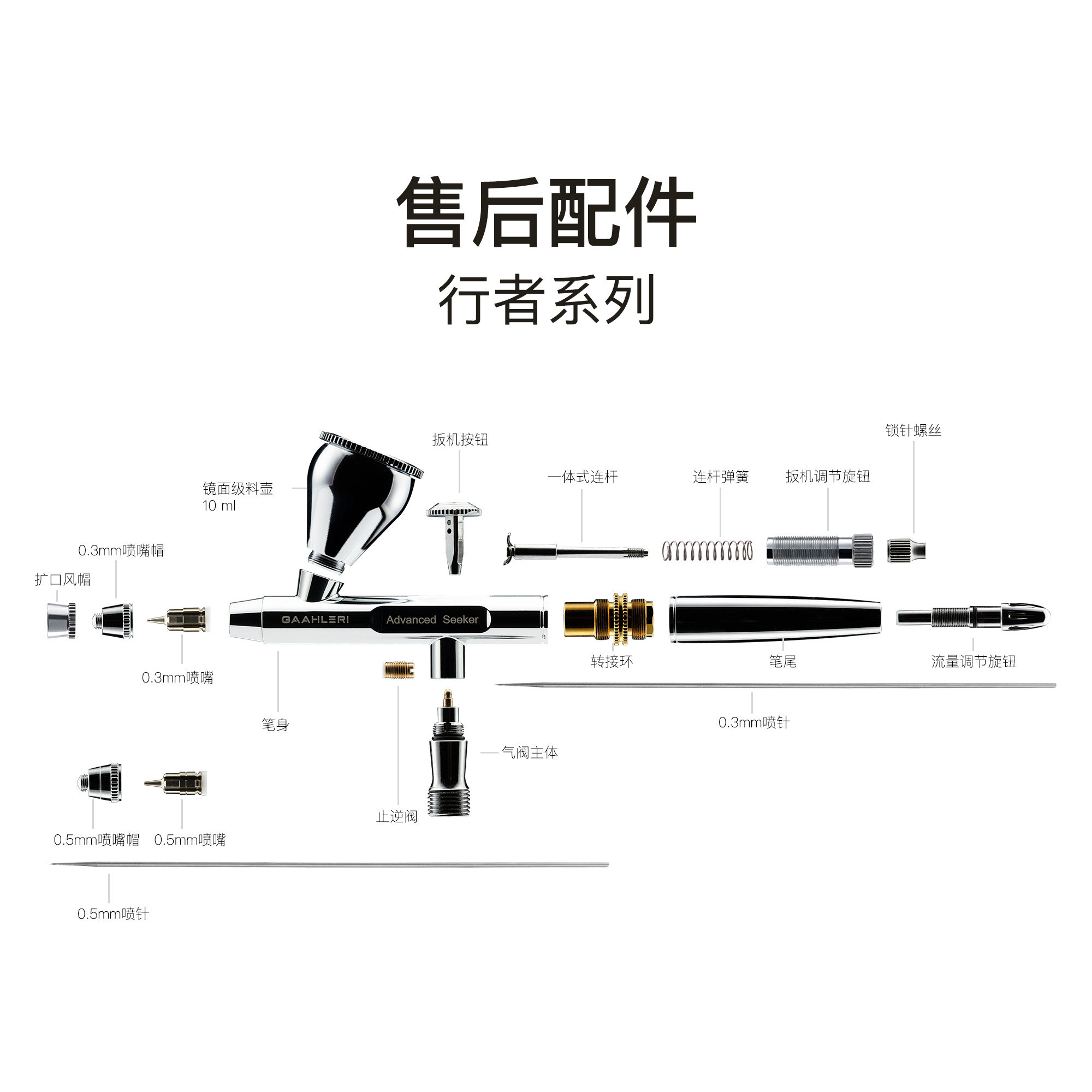 Gaahleri伽利略 喷笔Seeker行者喷笔配件售后零件行者专用