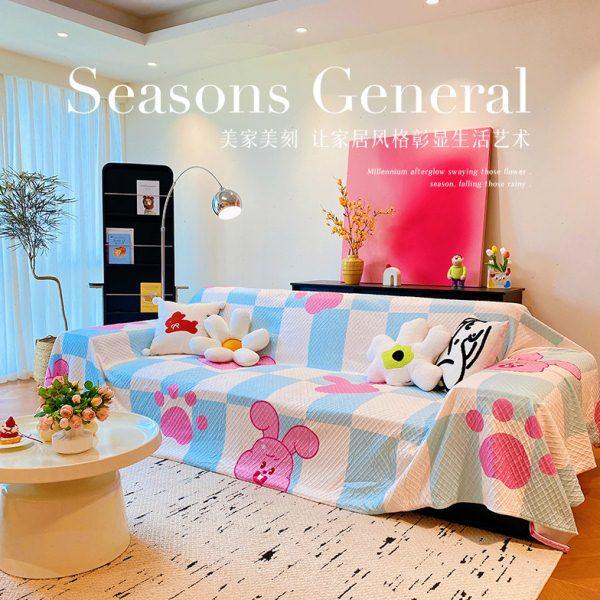 乔乔兔X后构想多巴胺沙发巾一整张全盖沙发毯2025年新款沙发盖布,居家布艺,沙发垫,淘宝优惠券,粉丝福利购,淘宝优惠卷