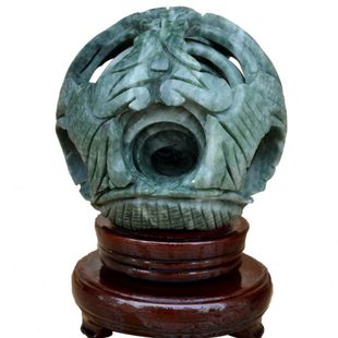 鲁山玉套球路路通同心球球会转动摆件多层