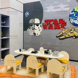 游乐场架空层娱乐区儿童桌椅图书馆早教中心阅读手工游戏桌幼儿园