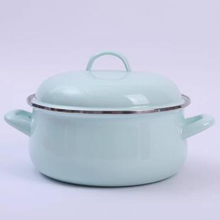 oulj欧丽家搪瓷锅宝宝辅食锅带双耳泡面碗水果沙拉碗燃气电磁炉用