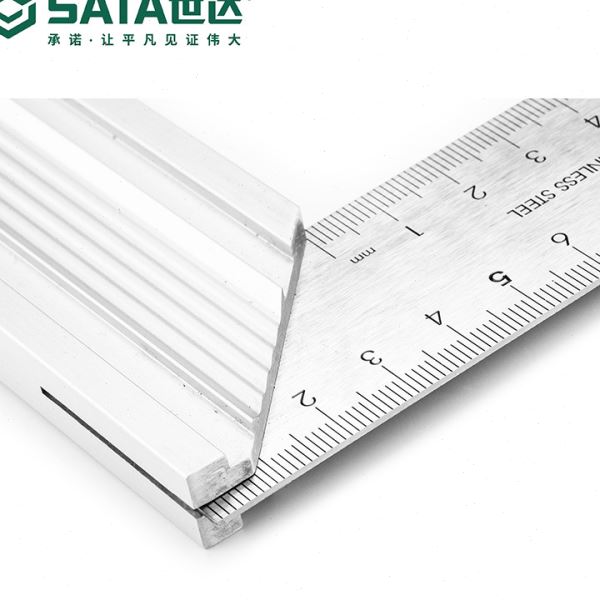 Sata/世达五金测量工具91412/91411铝柄钢角尺300MM/200MM不锈钢