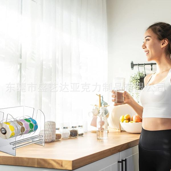 亚克力贴纸分配器贴纸卷架标签架贴纸收纳标签支架放置贴纸收纳架