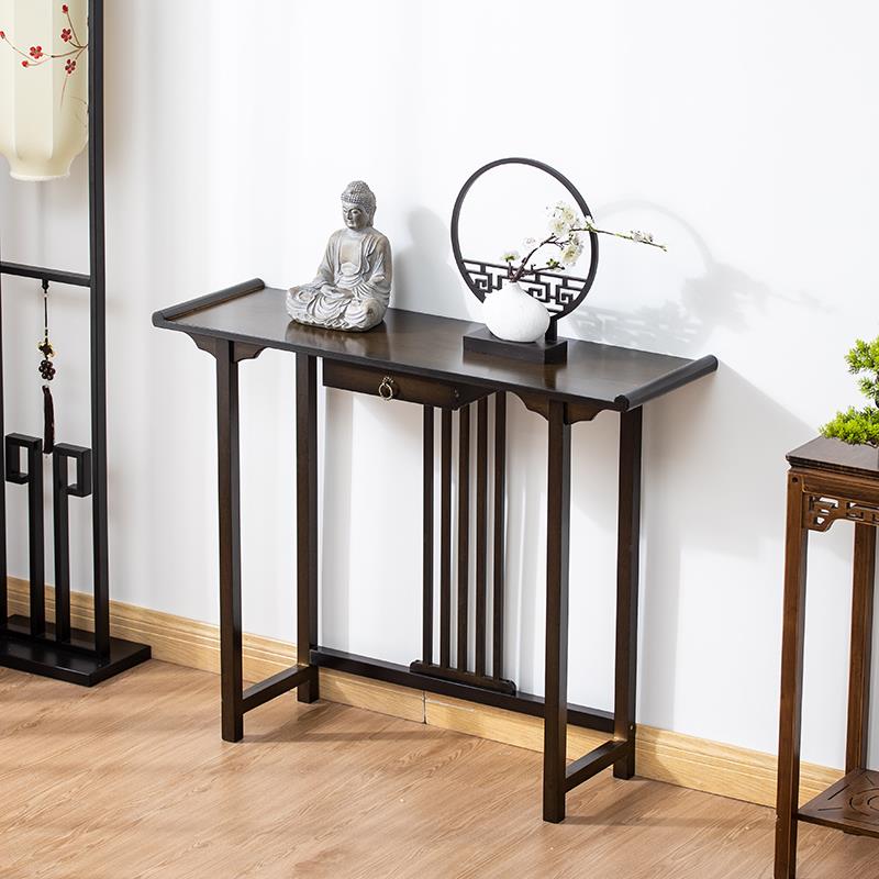 新中式玄关台超窄20cm宽门厅玄关供桌现代客厅长条案几实木端景台