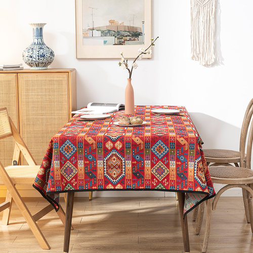 民族风布艺桌布波西米亚风喜庆餐桌布个性餐厅台布茶几电视柜盖布