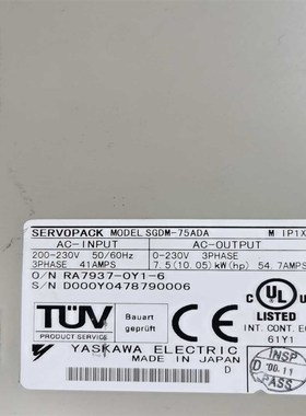 安川伺服驱动器sgdm-75ada,驱动器新的,长期放置未使【议价】
