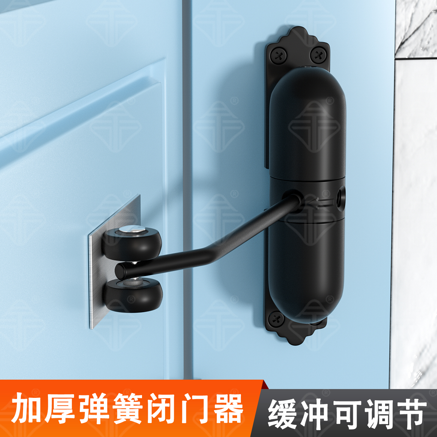 房门木门重型家用缓冲闭门器弹簧合页静音闭合力度可调自动关门器