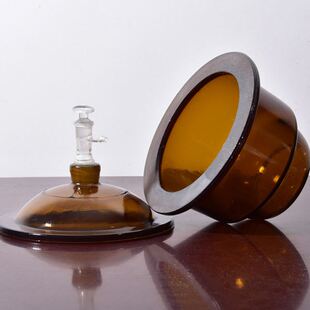 真空棕色干燥器半透明玻璃干燥器实验室仪器棕色实验室器皿干燥器