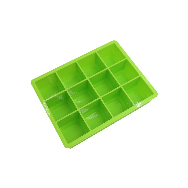 厂家现货12格硅胶冰格12格冰格制冰盒大格方形硅胶冰块模具