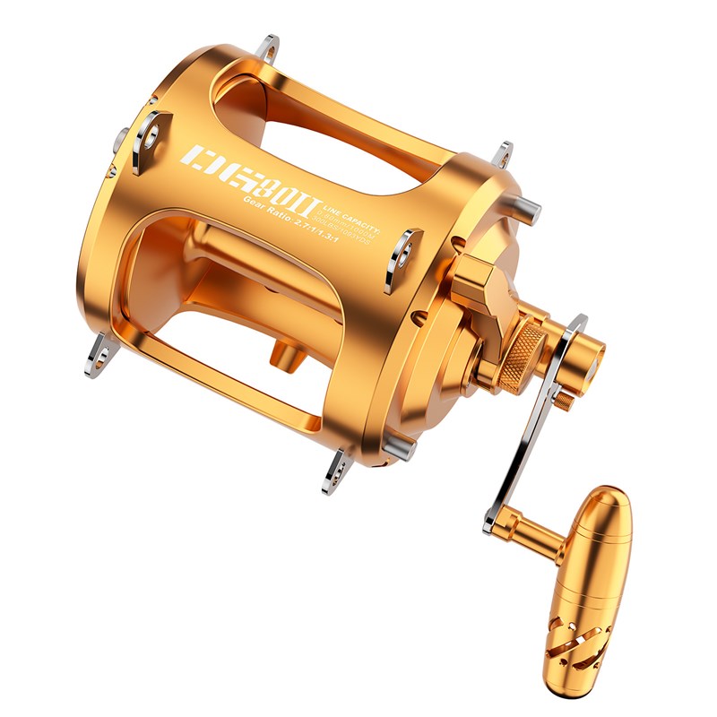 双速比鼓轮 8+1BB全金属海钓轮Jigging Reel铁板船钓拖钓渔轮