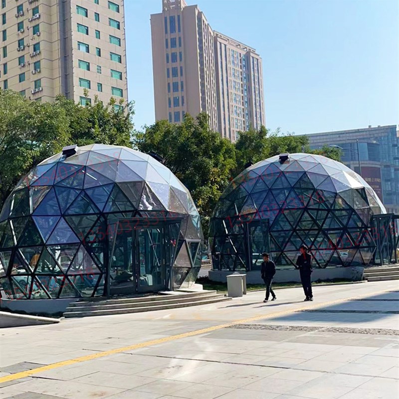 活动展厅穹顶玻璃阳光房天文观星球形玻璃屋园林观景球体玻璃建筑