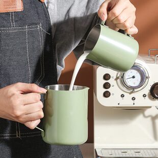 拉花缸圆嘴304不锈钢打奶泡杯打奶缸拉花杯专业拉花神器咖啡器具
