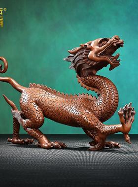 紫铜龙摆件青龙白虎朱雀玄武四神兽中式家居公司乔迁开业礼品