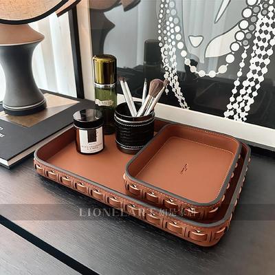 如是收纳托 托盘手工编织猪鼻收纳系列镂空雕刻私宅酒店会所桌面