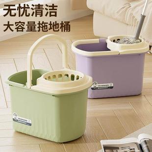 新款 拖把桶家用加厚大号手压拧水桶墩布桶带滑轮地拖桶胶棉拖水桶