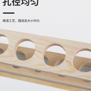 150 木架比色管架 200玻璃试管带木塞 12支 木制试管架6