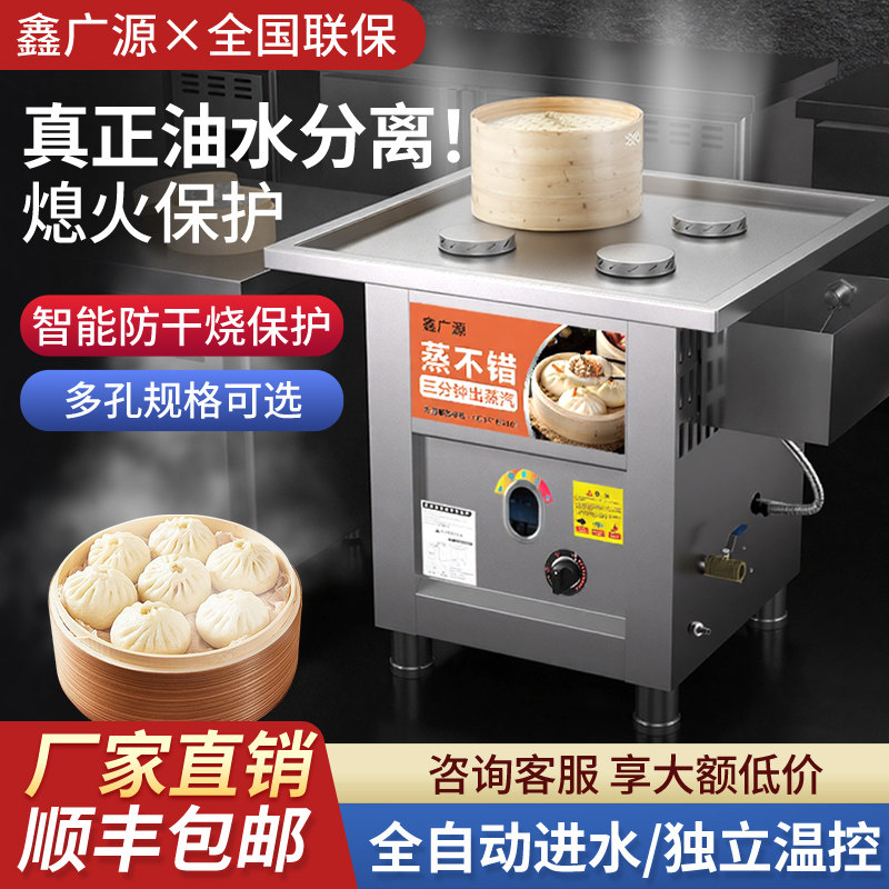 鑫广源油水分离蒸包炉商用燃气节能小笼包蒸汽炉广东多功能肠粉机