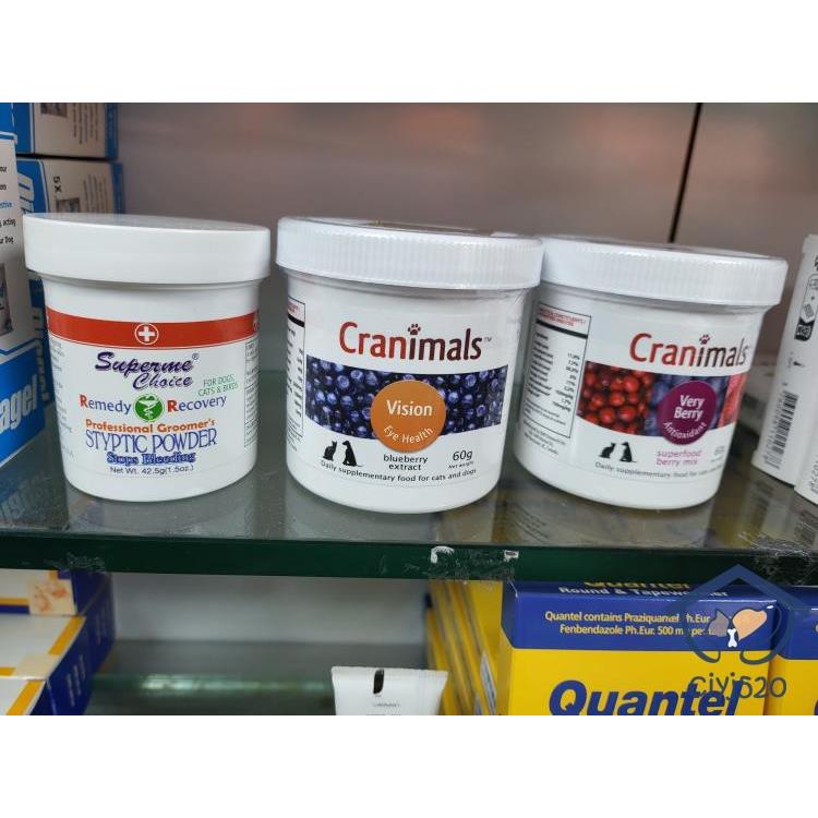加拿大Cranimals克雷蒙宠物猫咪狗狗蔓越莓粉三种莓眼睛泌尿保健