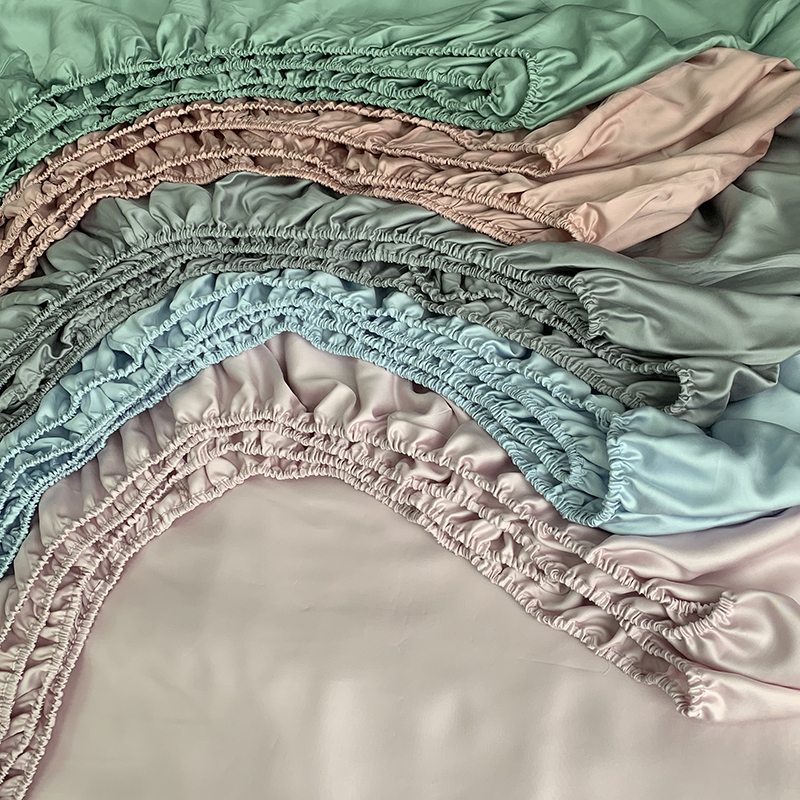 春夏60支天丝莱赛尔床笠 简约纯色D单件床罩席梦思保护套 防滑床