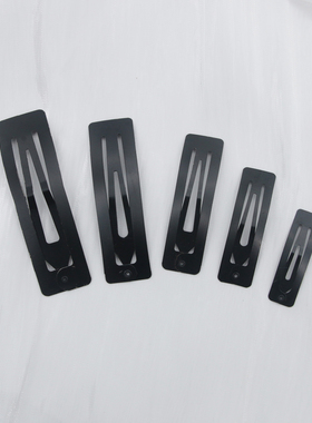 黑色哑光BB夹方形BP夹弹簧发夹diy手工发夹儿童发饰品配件头饰品