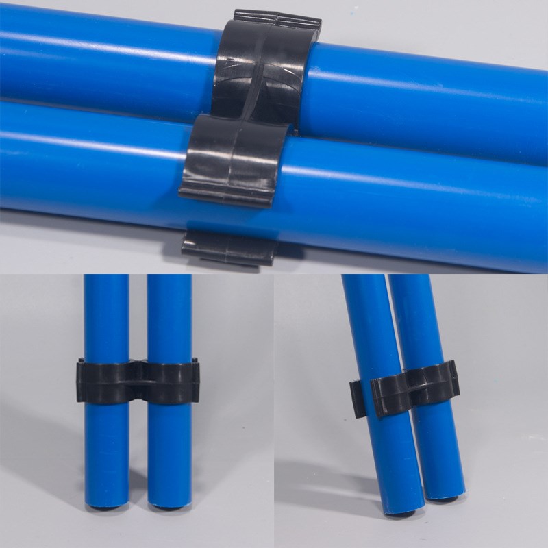 PVC双管扣给水管卡卡扣管夹蝴蝶卡扣管件配件名德塑胶厂价