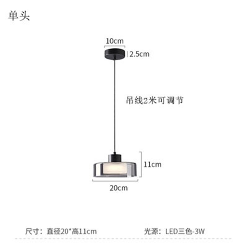 意式极简卧室床头小吊灯轻奢高端现代简约餐厅吧台单头玻璃小吊灯