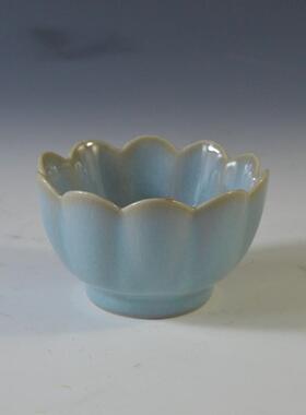 仿古瓷器 复古南宋风格 汝窑莲花式温碗 酒杯 古董古玩收藏品662