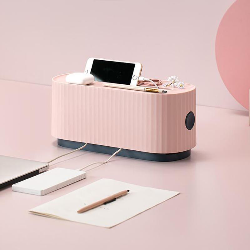 插排插线板收纳盒桌面数据线电源线插座整理线器充电器插头集线盒