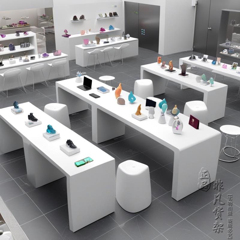 木质烤漆手机体验台智能锁展示桌公司产品展示台化妆品中岛展示桌