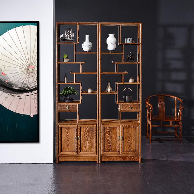 红木家俱鸡翅木博古架超窄置物架实木中式彷古多宝阁展示架古董架图片