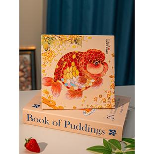 金鱼戏桂陶瓷瓷板画玄关摆台客厅桌面摆件高级感卧室斗柜家用装饰