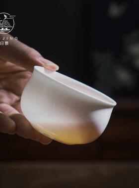 归景丨禅定丨主人杯大号单杯品茗杯骨瓷杯高档个人普洱杯大容量