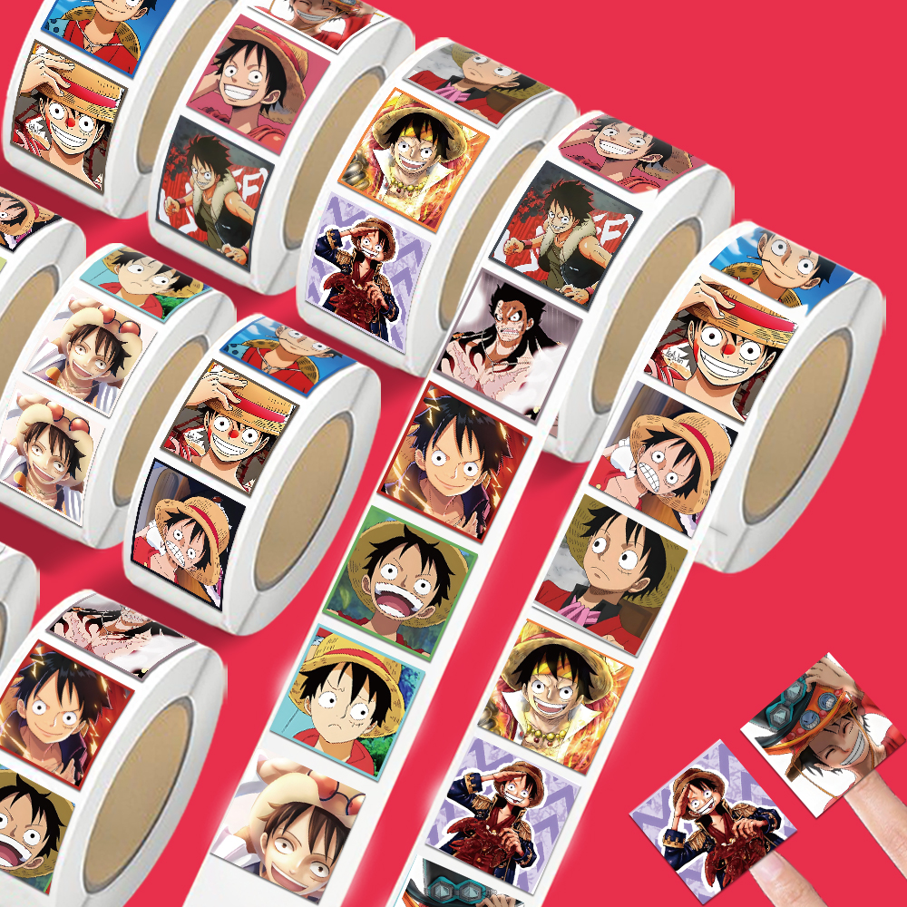 2000贴路飞卷卷贴海贼王卡通动漫周边表情装饰手机壳防水封口贴画
