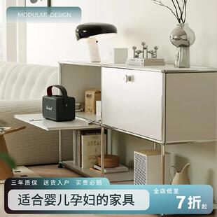USM模块柜不锈钢餐边柜客厅中古电视柜置物家用收纳斗柜