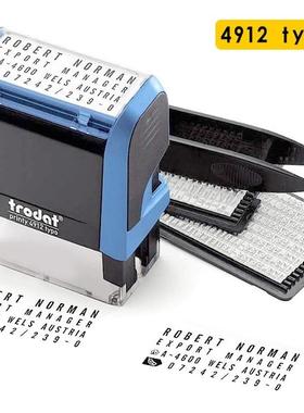 卓达Trodat4912typo字母数字组合印章可调双排日期活字自配回墨印
