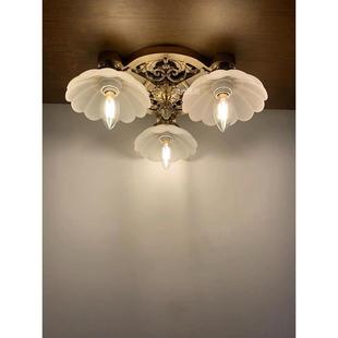 覆古Wuone灵光一创覆古风格 餐 铜吸顶灯精美图案无障碍豪华卧室