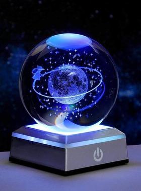星系发光水晶球小夜灯装饰桌面摆件生日礼物送女生闺蜜高级有意义