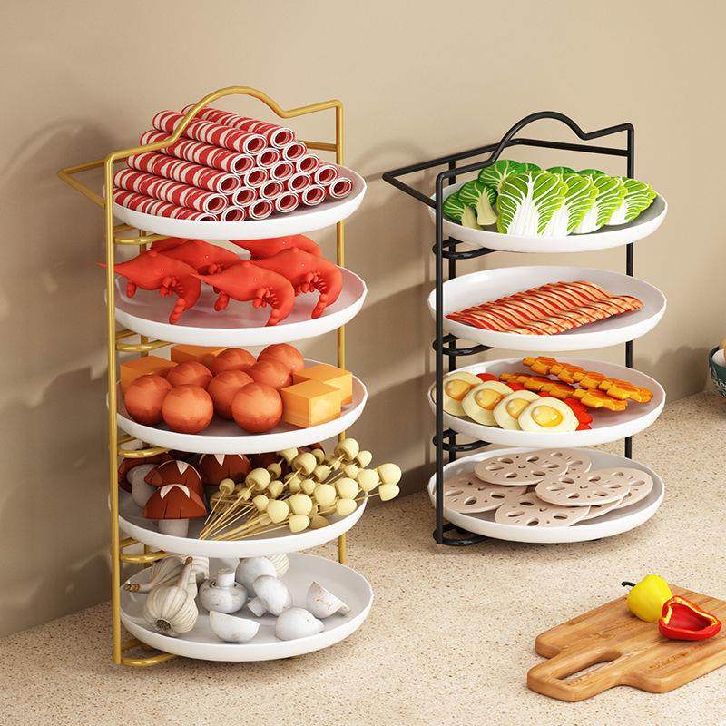 备菜置物架台面多功能火锅配菜碗碟收纳架厨房壁挂多层架